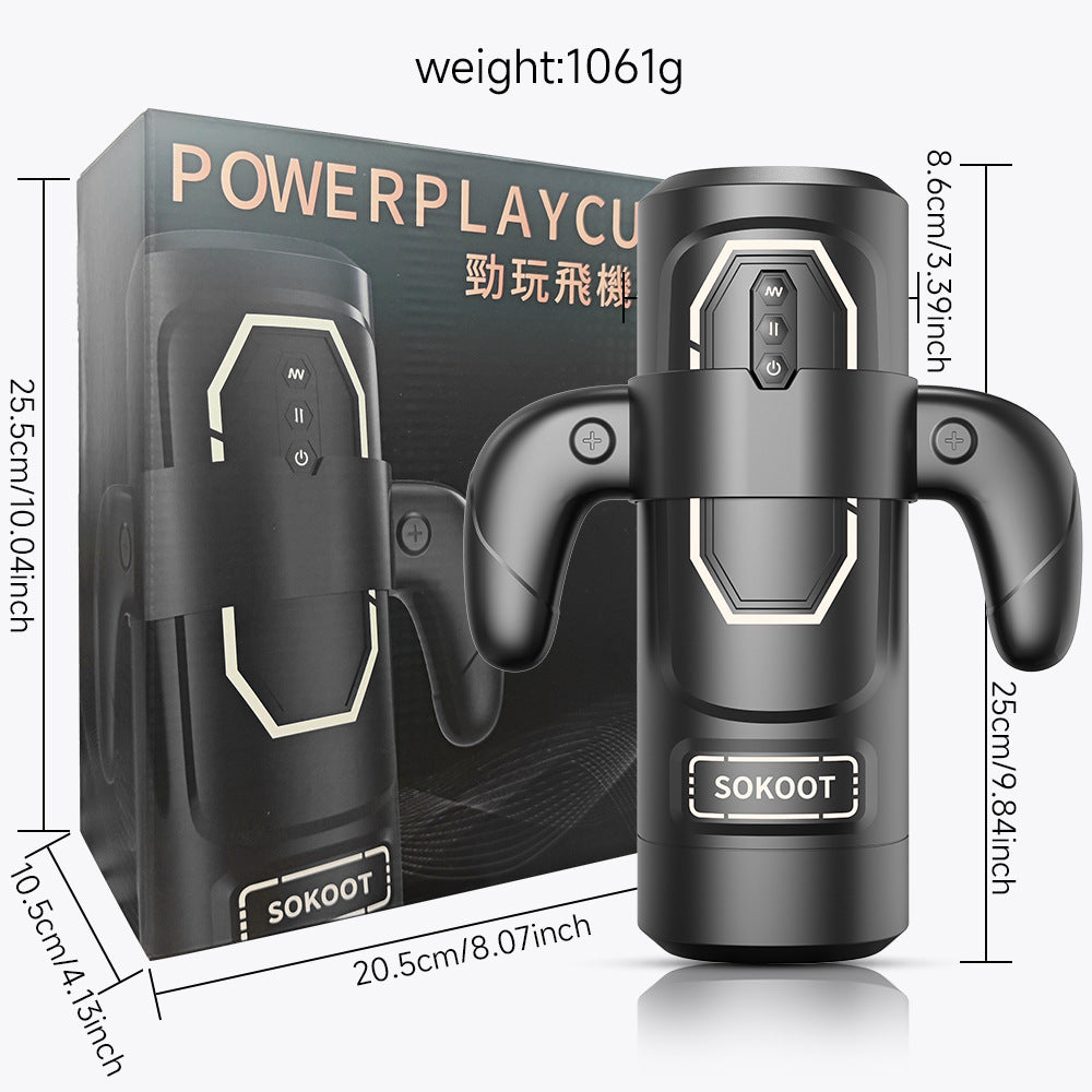 Dual-Handle Vibrating Stroker — Powerful Motor, Removable Soft Sleeve, Easy One-Hand Control