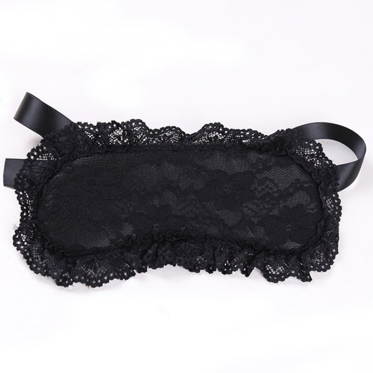 Soft Bondage Set — Black Lace Blindfold & Padded Wrist Cuffs with Satin Ties