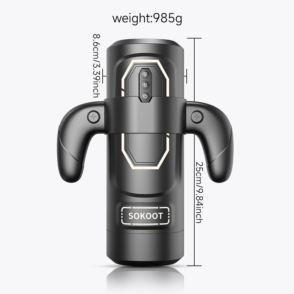 Dual-Handle Vibrating Stroker — Powerful Motor, Removable Soft Sleeve, Easy One-Hand Control