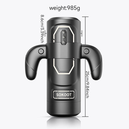 Dual-Handle Vibrating Stroker — Powerful Motor, Removable Soft Sleeve, Easy One-Hand Control