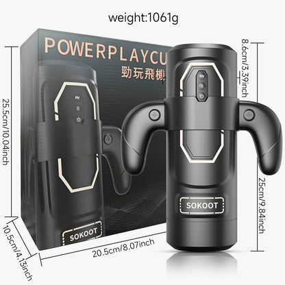 Dual-Handle Vibrating Stroker — Powerful Motor, Removable Soft Sleeve, Easy One-Hand Control