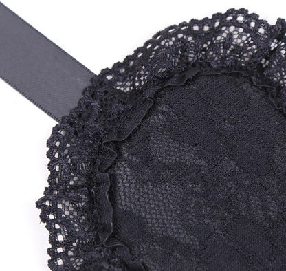 Soft Bondage Set — Black Lace Blindfold & Padded Wrist Cuffs with Satin Ties